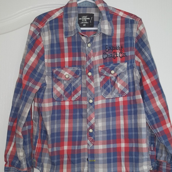 H&M Other - H&M Kids Plaid Shirt with Embroidery